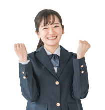 ガッツポーズしてる女子高生